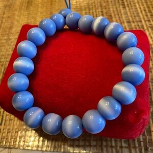 CATS EYE BLUE BEADED BRACELET